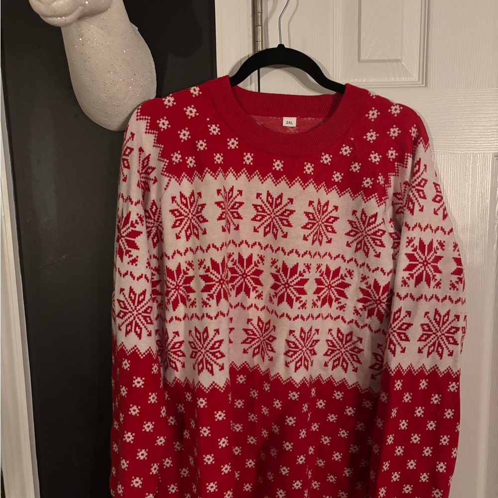 Red and White Snowflake Sweater